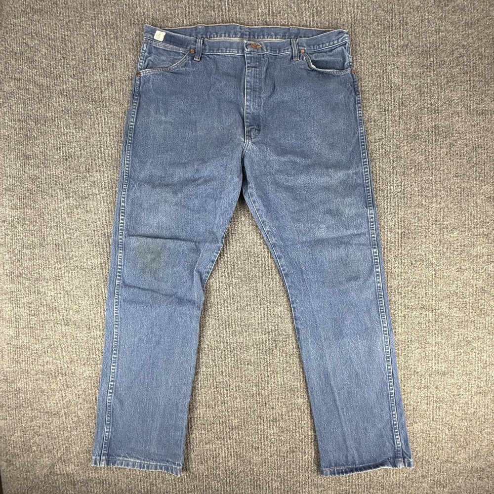 Wrangler 13MWZ Jeans Mens 42x32 Blue Medium Wash Cowboy Cut Bootcut Denim Pants